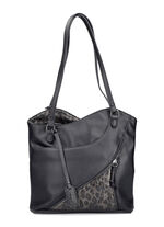 Rieker, tas, dames, met optische luipaardaccenten ZWART